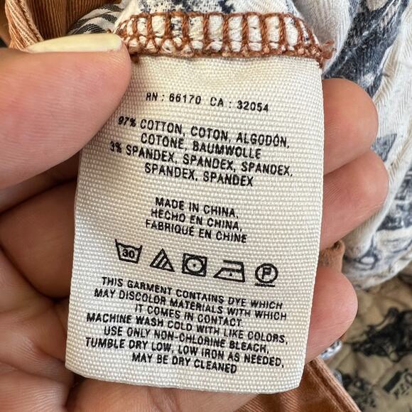 Pilcro and the Letterpress Skinny Jeans Womens 4 Burt Orange Velvet Mixed Media - Picture 15 of 16